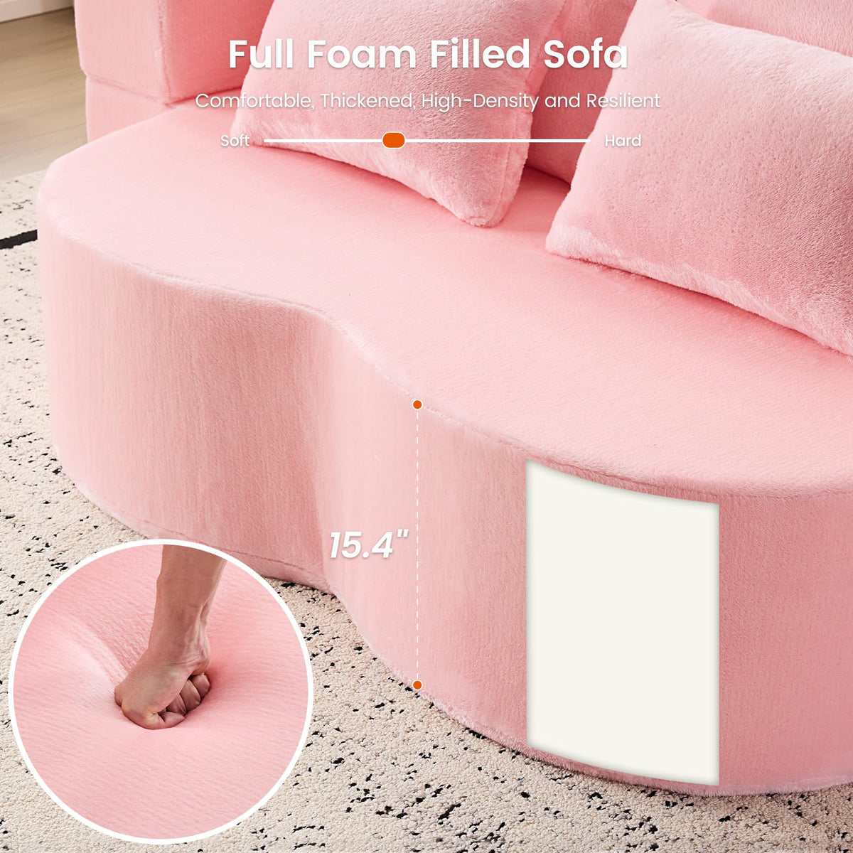 Pink Convertible Sofa Bed N92013