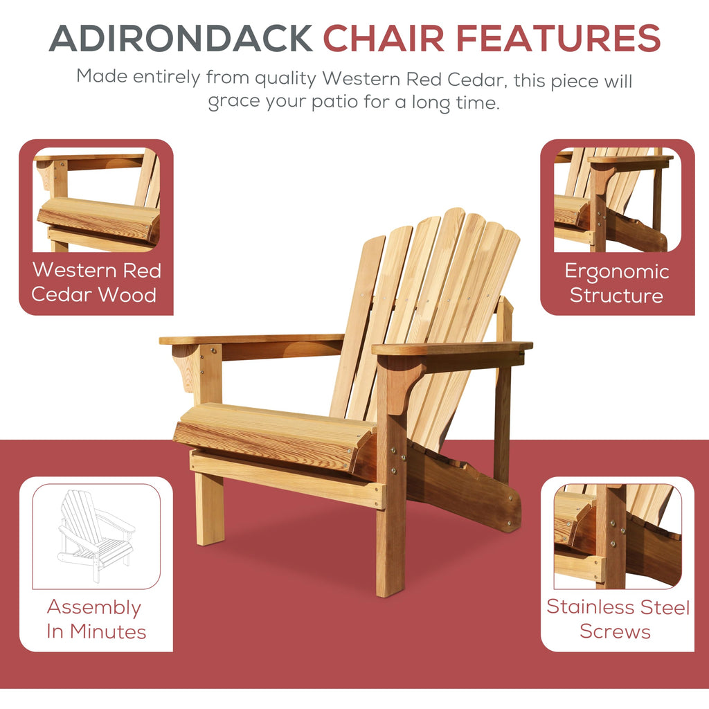 Adirondack Chair Western Red Cedar Q1036
