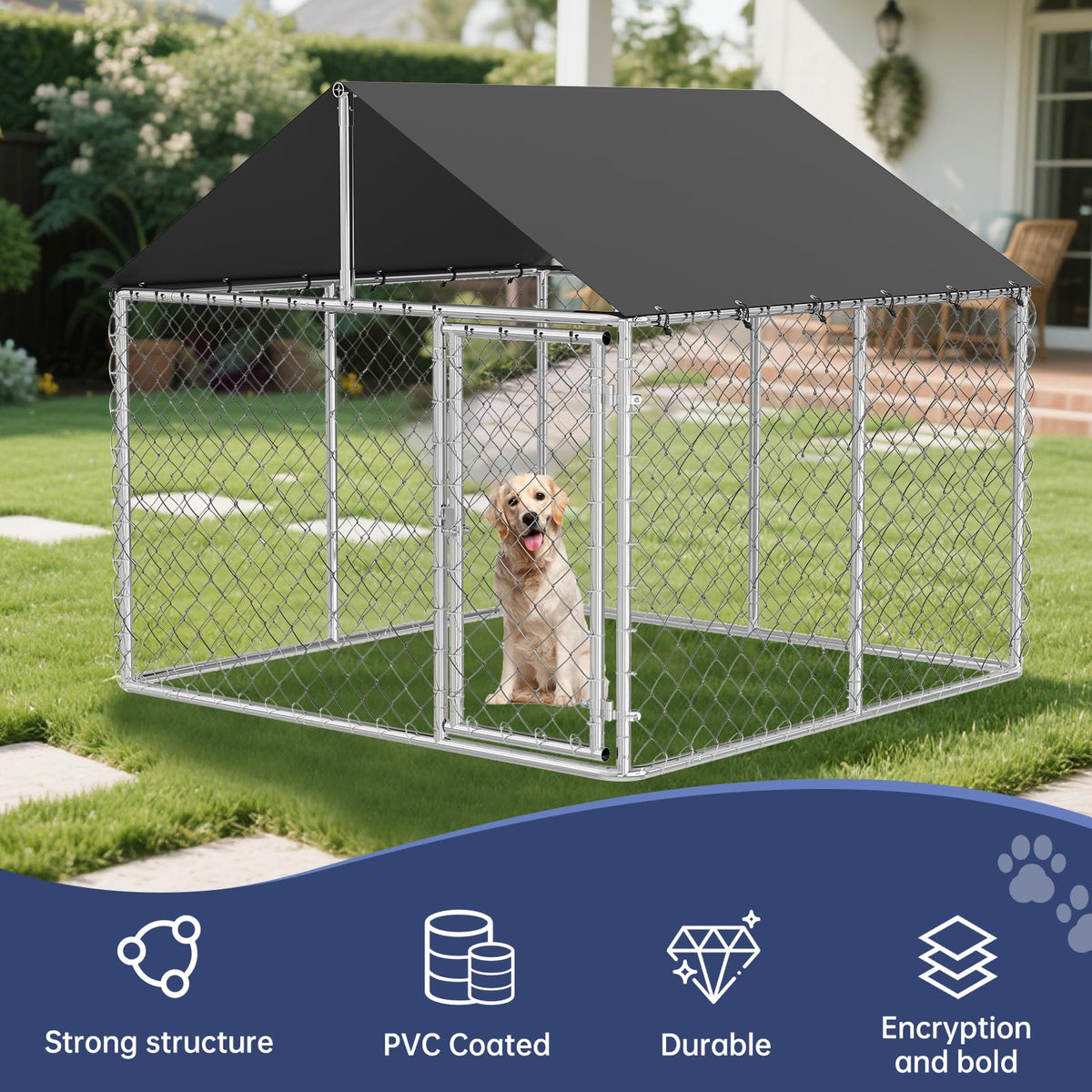 Heavy Duty Steel Mesh Dog Kennel T7678