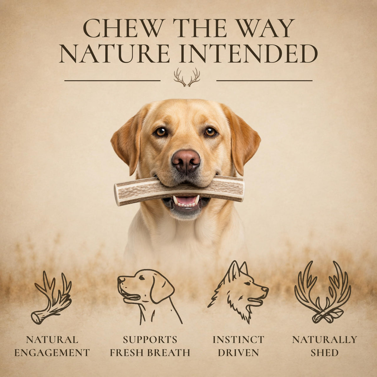 Split Elk Antler for Large Dogs, 2 Pack B7641