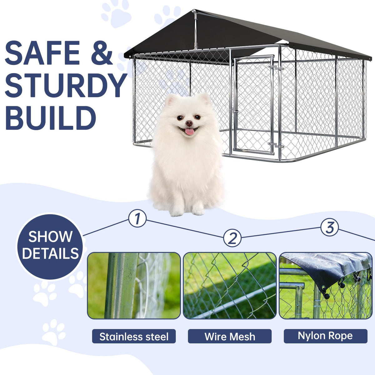 Heavy Duty Steel Mesh Dog Kennel T7678