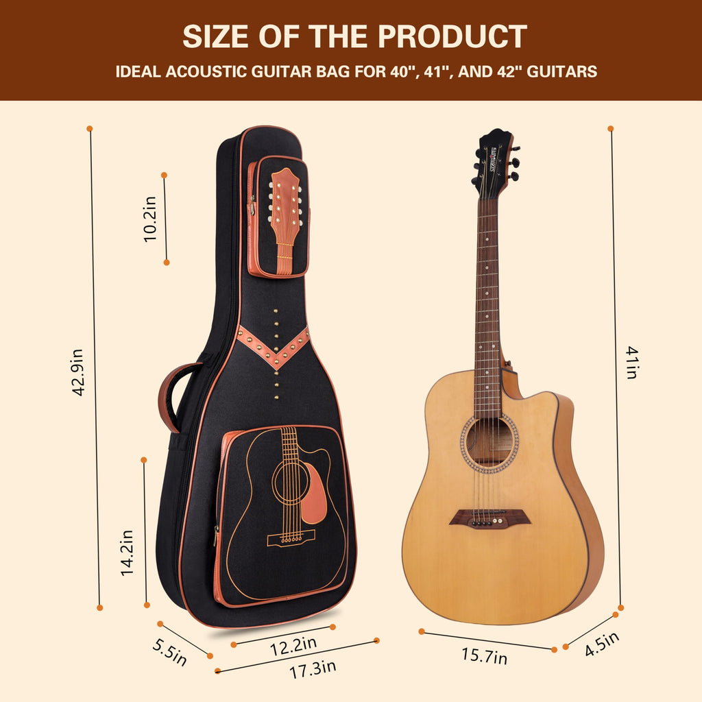 40/41/42" Waterproof PU Leather Acoustic Guitar Bag B71384