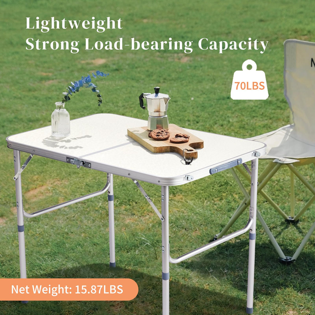 3ft Portable Aluminum Folding Picnic Table with Carry Handle T3581