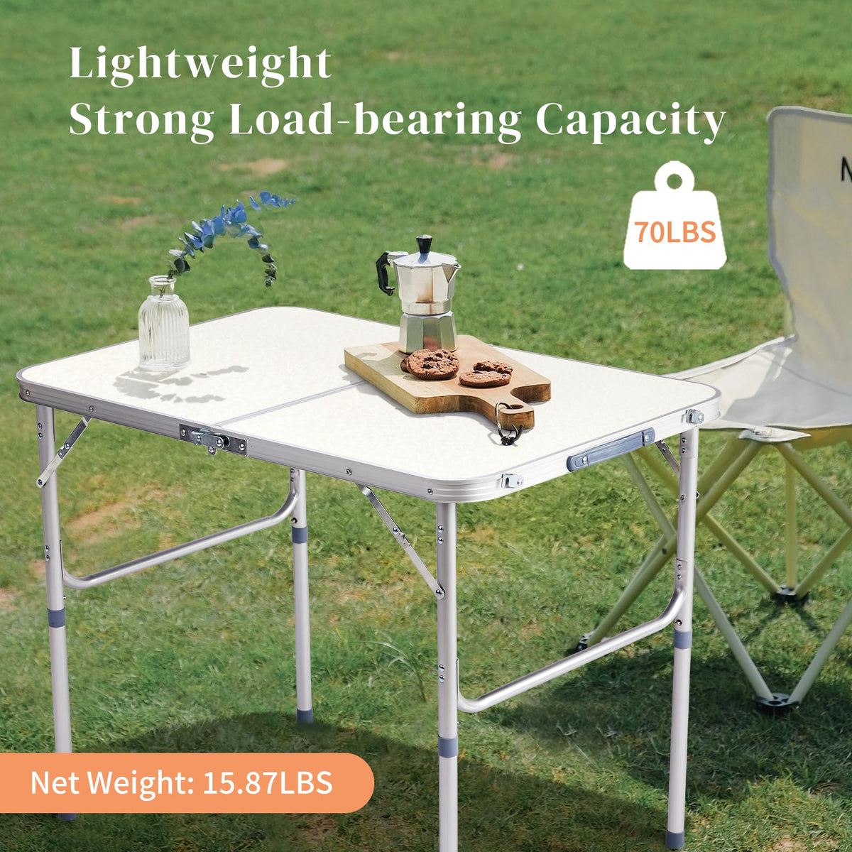 3ft Portable Aluminum Folding Picnic Table with Carry Handle T3581