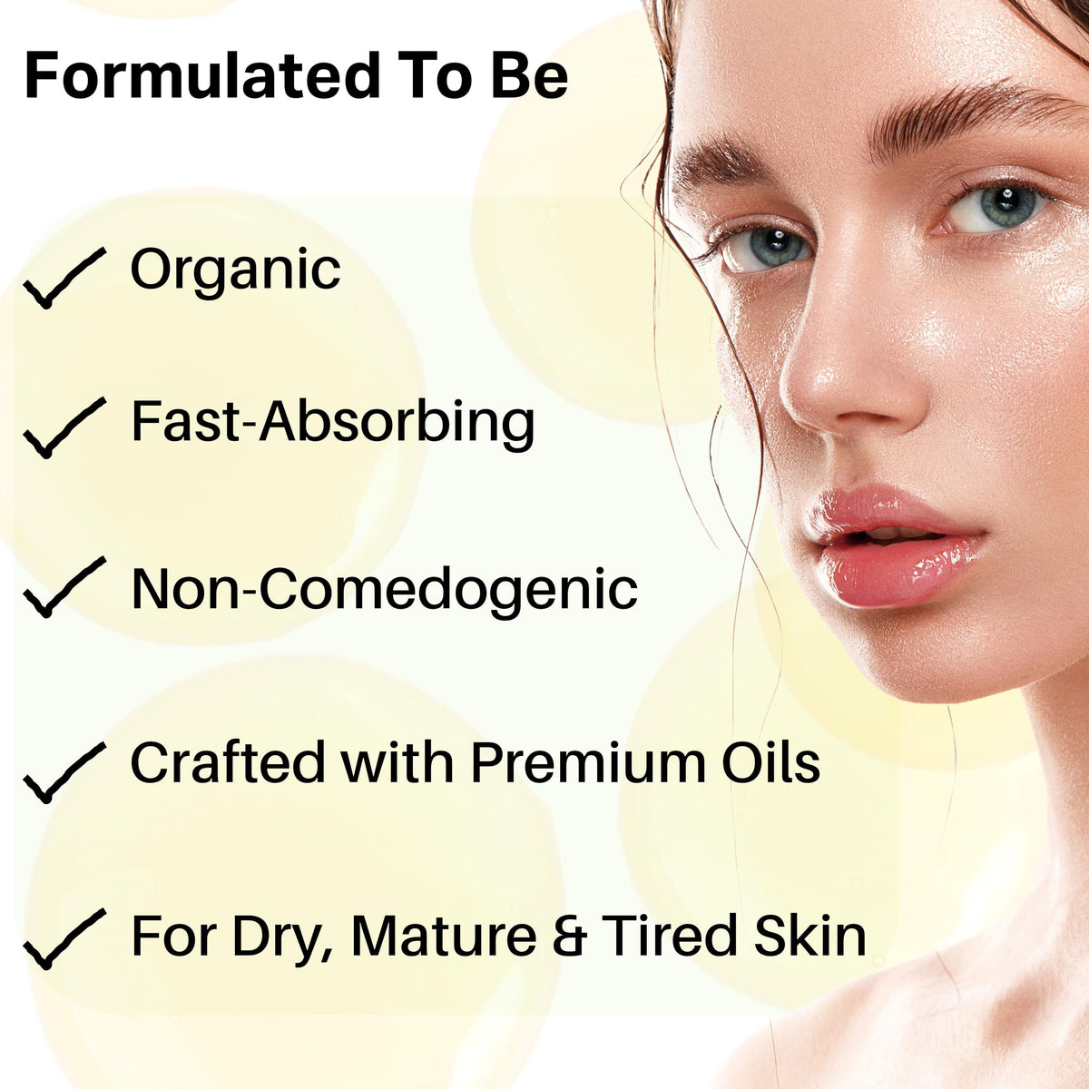 Organic Anti Aging Facial Oil with Sea Buckthorn, Jojoba, Squalane & Lavender 1oz K235