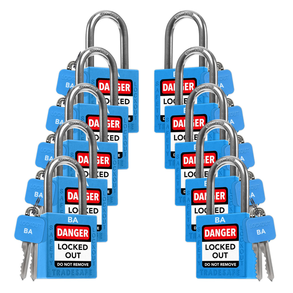 10 Blue Keyed Alike Locks G750