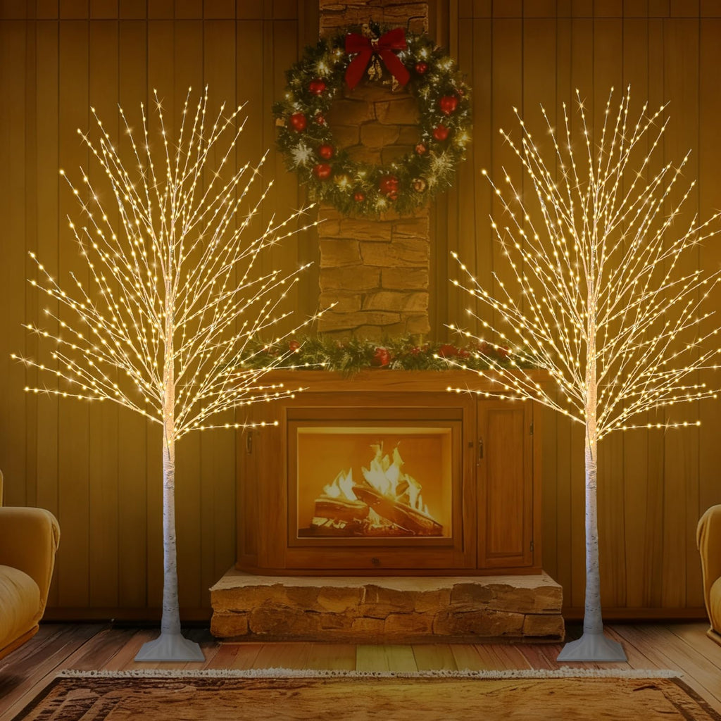 6FT Lighted Birch Tree with 880 LED Lights L67901