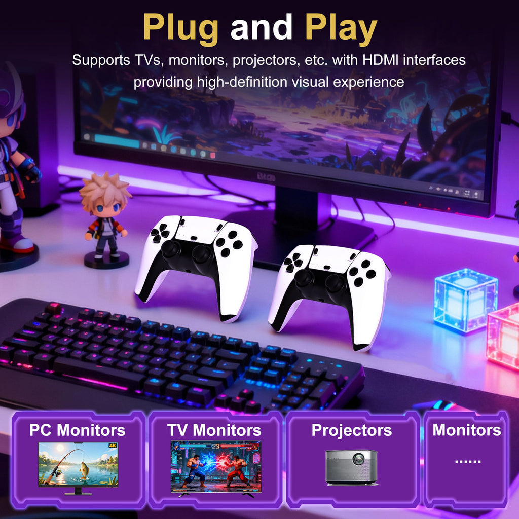 Retro Gaming Console with 20k+ Classic Games, 4K HDMI, Dual Wireless Controllers, 64GB Y9442