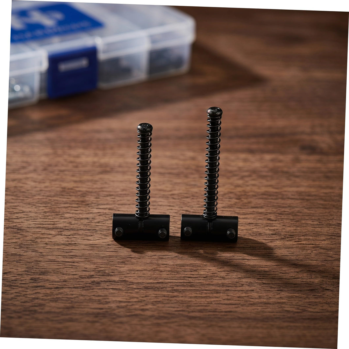 Metal Bass Guitar Bridge Saddles, 4-string, 2 Sets Black Z51401