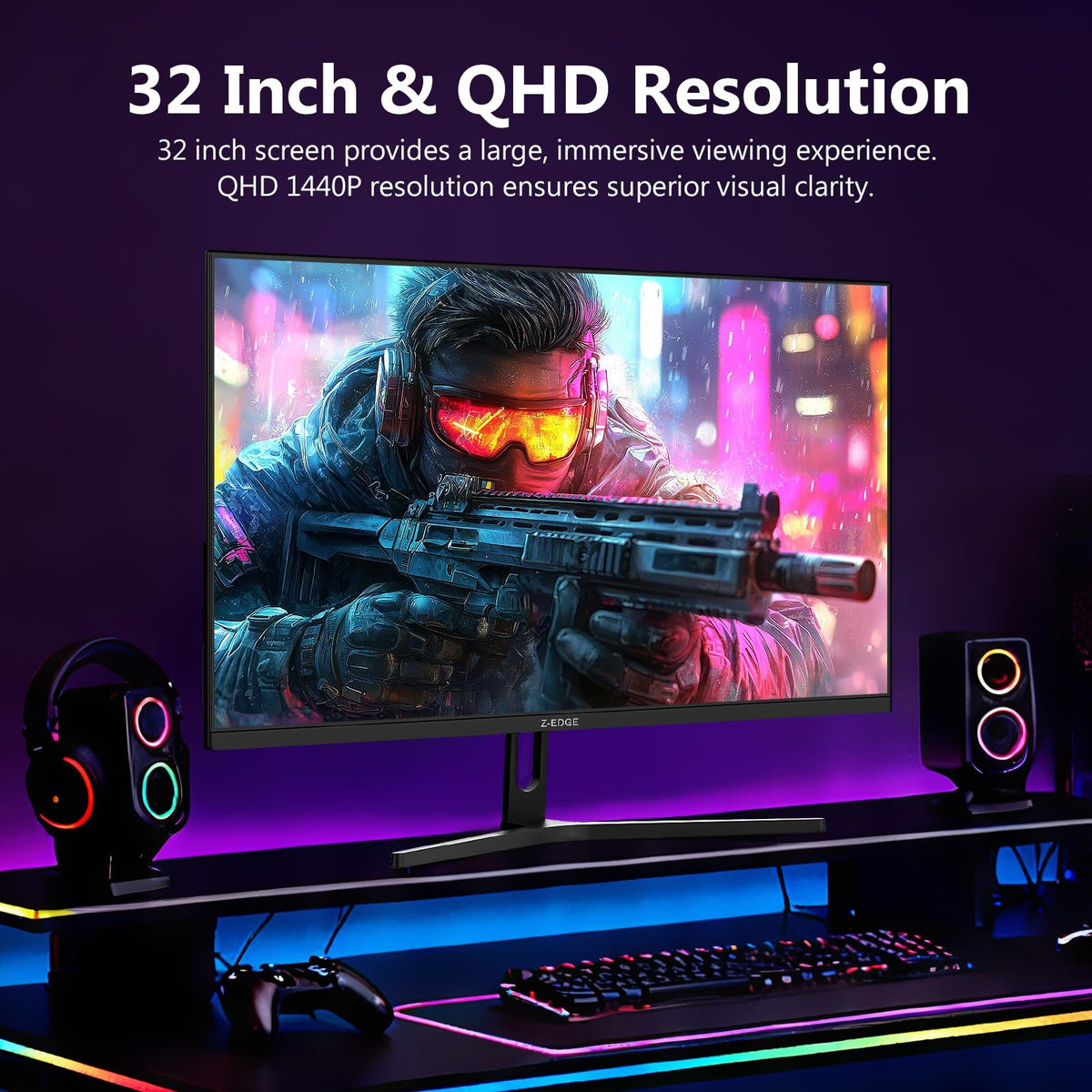 32 inch IPS Gaming Monitor QHD 1440P 200Hz N4595