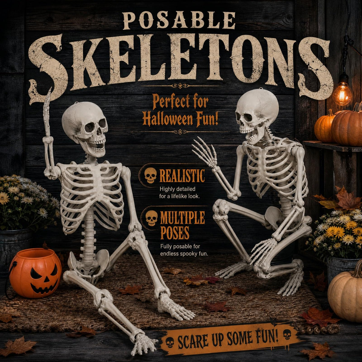 5.4FT Halloween Skeleton with Movable Joints D549934