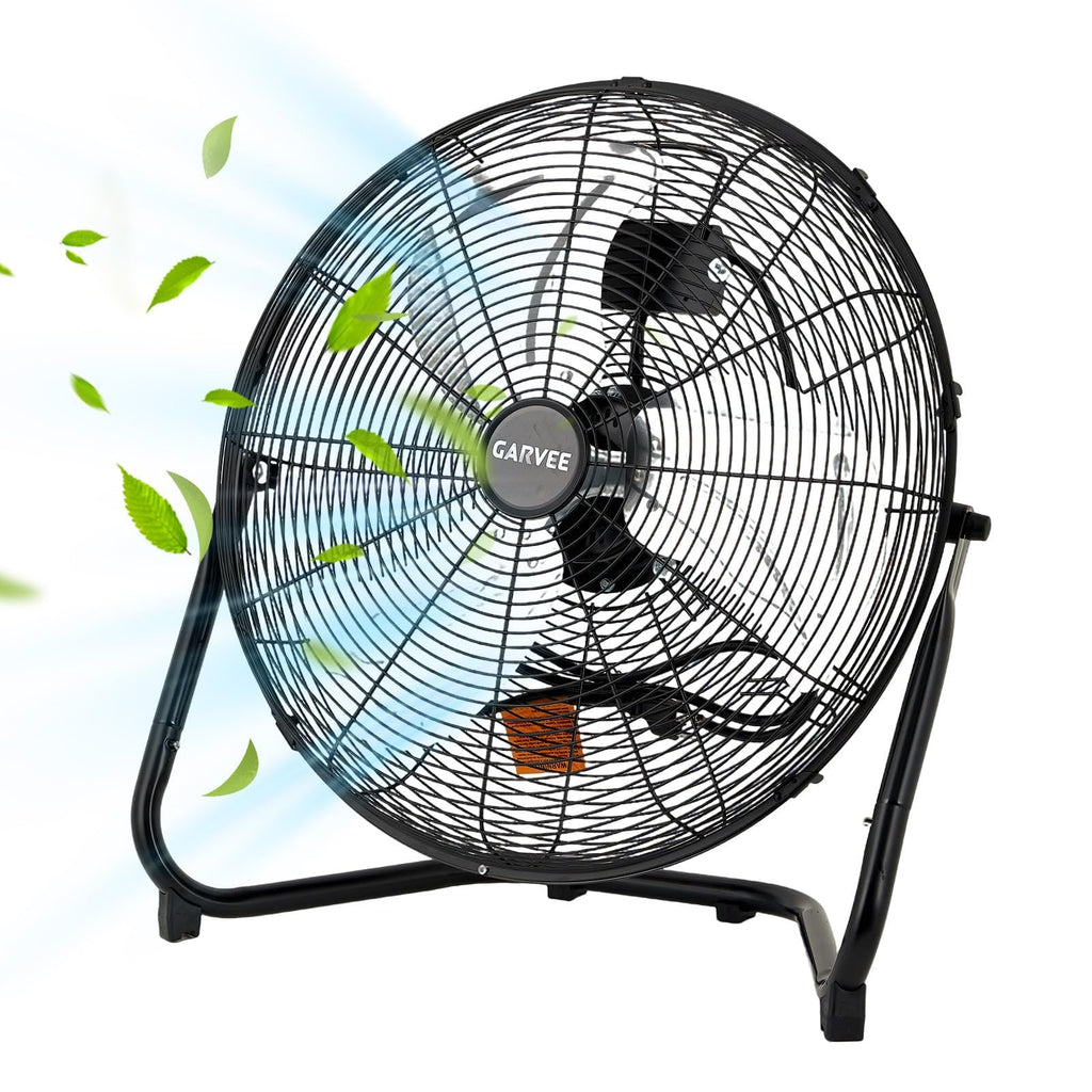 20" High Velocity Floor Fan, 4800 CFM Heavy Duty Industrial Metal Fan with 3 Speeds Y21826