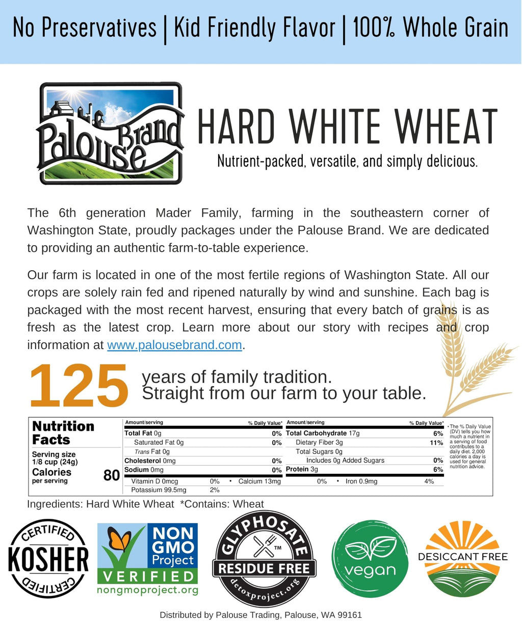 Hard Red Winter and Spring White Wheat Berries 100 LBS C7287