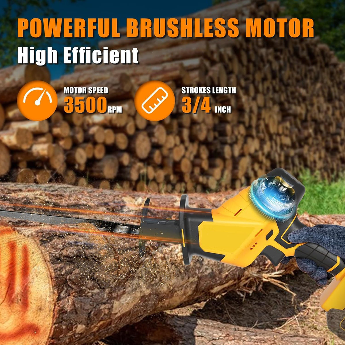 Cordless Reciprocating Saw with 4 Saw Blades Z545