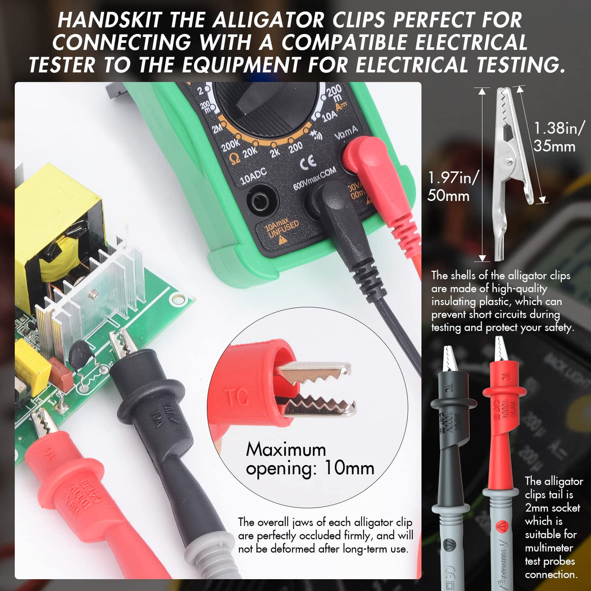 Multimeter Test Leads Set with Alligator Clips K6799