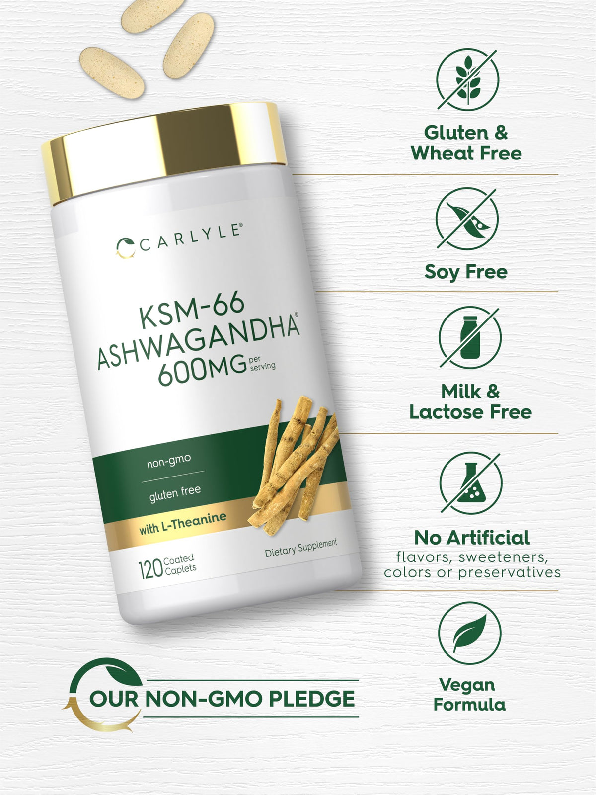 Ashwagandha Root Extract 600mg 120 Vegan Caplets P76829