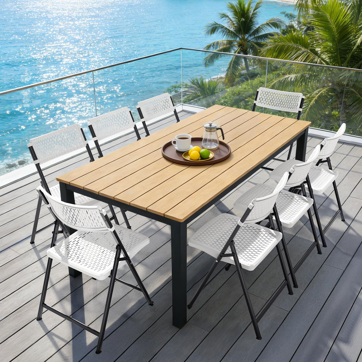 White 4-Pack Folding Chairs with Steel Frame X59535