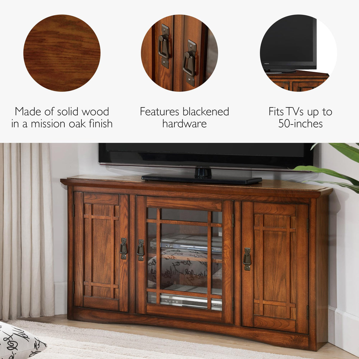 Mission Oak Corner TV Stand G85737