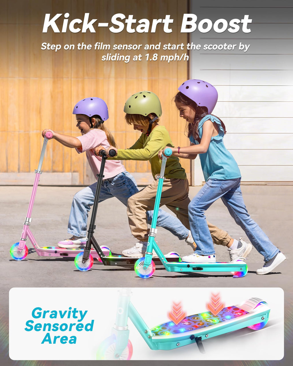 Electric Scooter for Kids, 5 MPH, LED Light-Up Wheels, Ages 3-8 L47285
