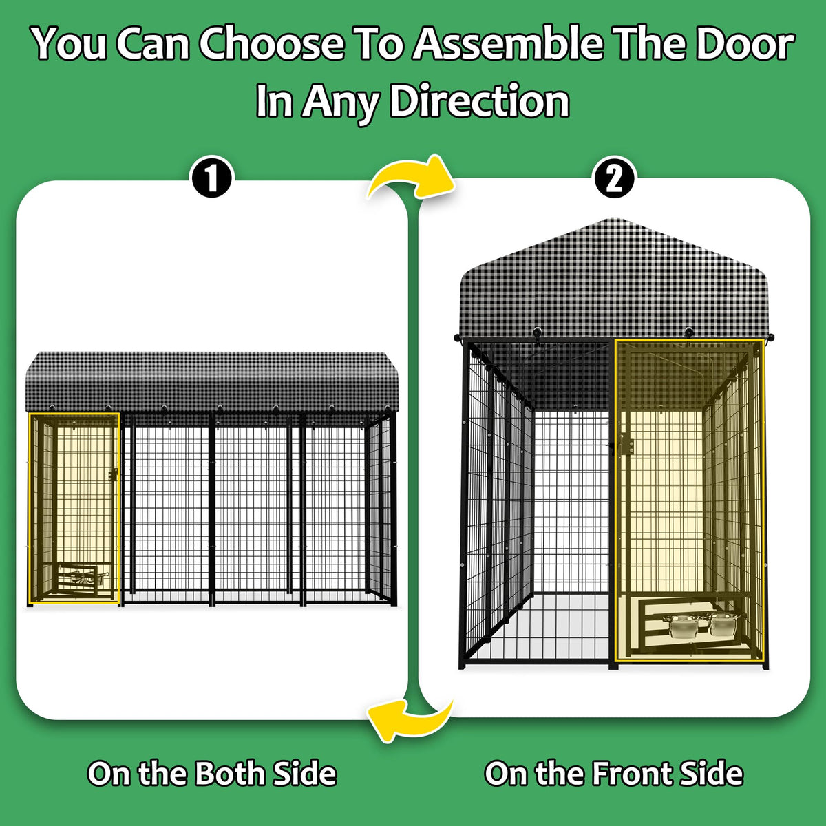 8x4x6 FT Outdoor Dog Kennel with Roof Cover L6797