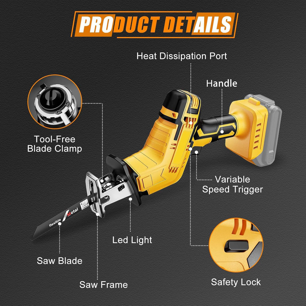 Cordless Reciprocating Saw with 4 Saw Blades Z545