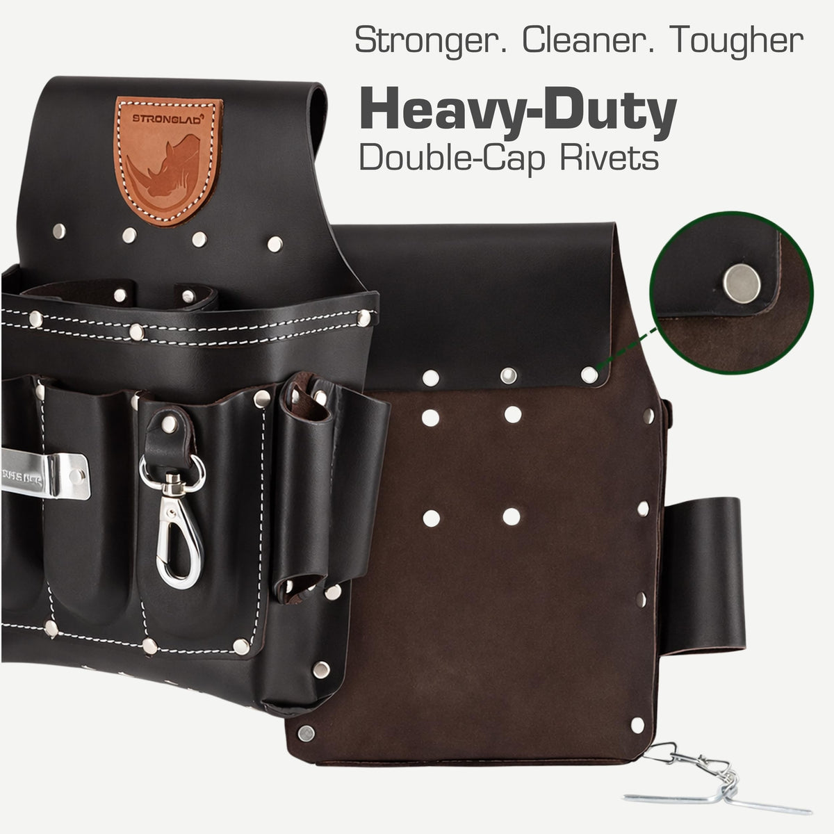 13-Pocket Top-Grain Leather Electricians Tool Belt L187