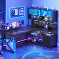L Shaped Gaming Desk with 2 Drawer H37781