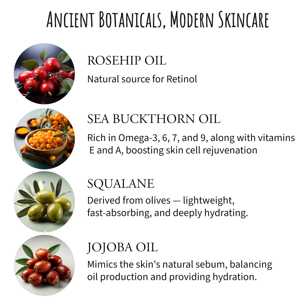 Organic Anti Aging Facial Oil with Sea Buckthorn, Jojoba, Squalane & Lavender 1oz K235