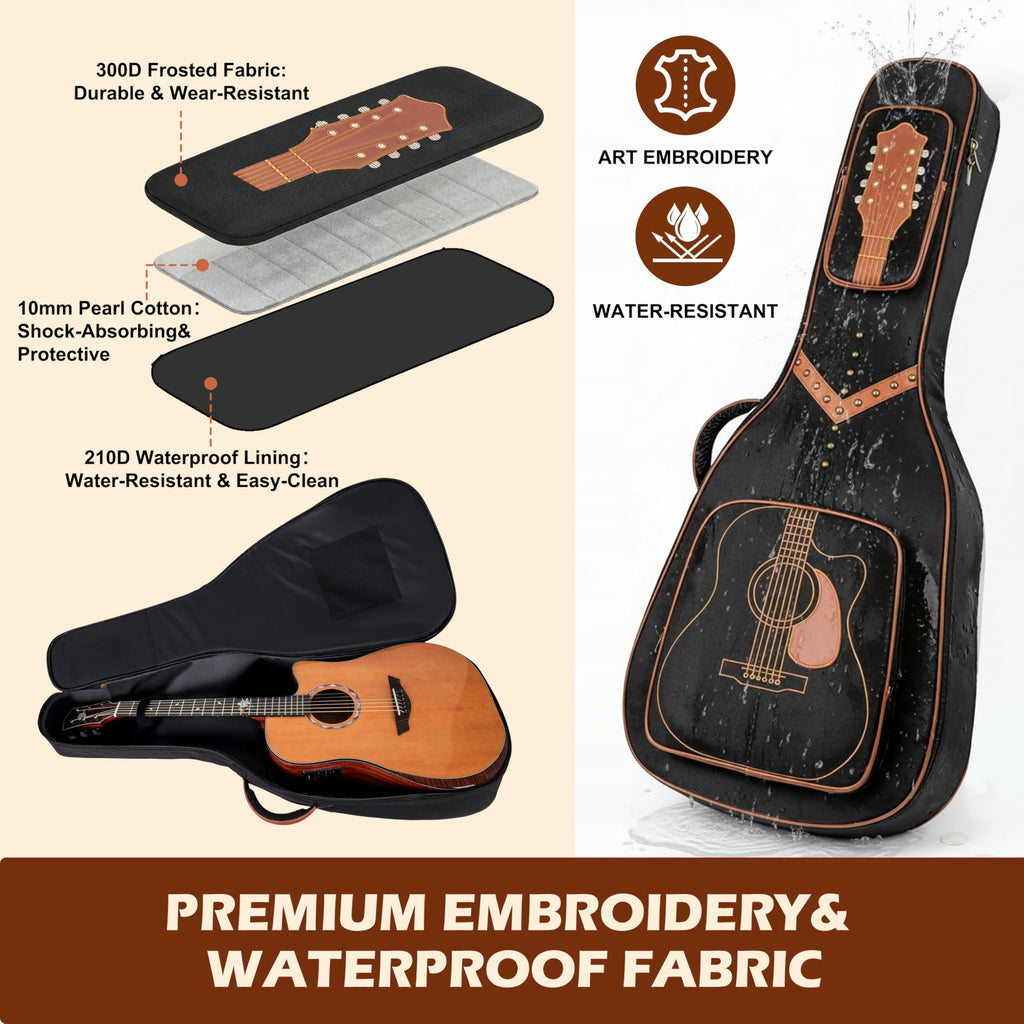 40/41/42" Waterproof PU Leather Acoustic Guitar Bag B71384