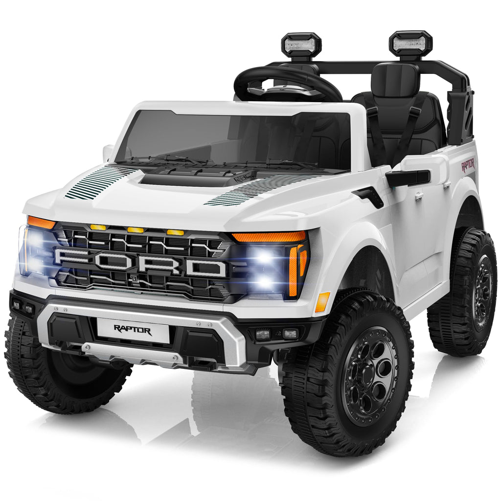 White 24V 2 Seater Kids Ride on Truck with Parent Remote Control E847883