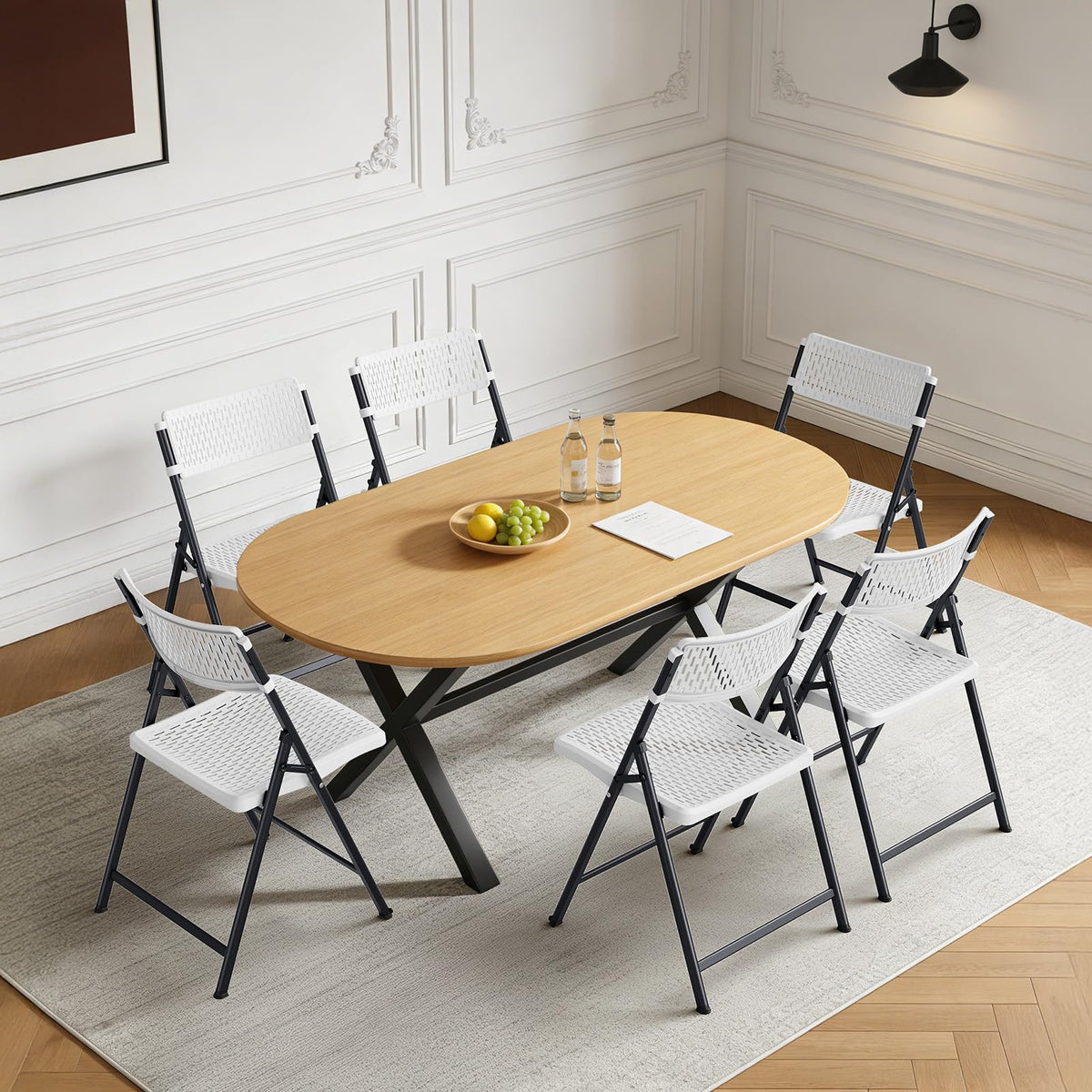White 4-Pack Folding Chairs with Steel Frame X59535