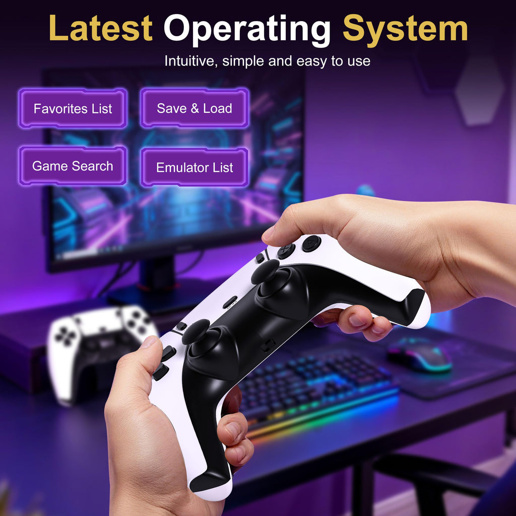 Retro Gaming Console with 20k+ Classic Games, 4K HDMI, Dual Wireless Controllers, 64GB Y9442