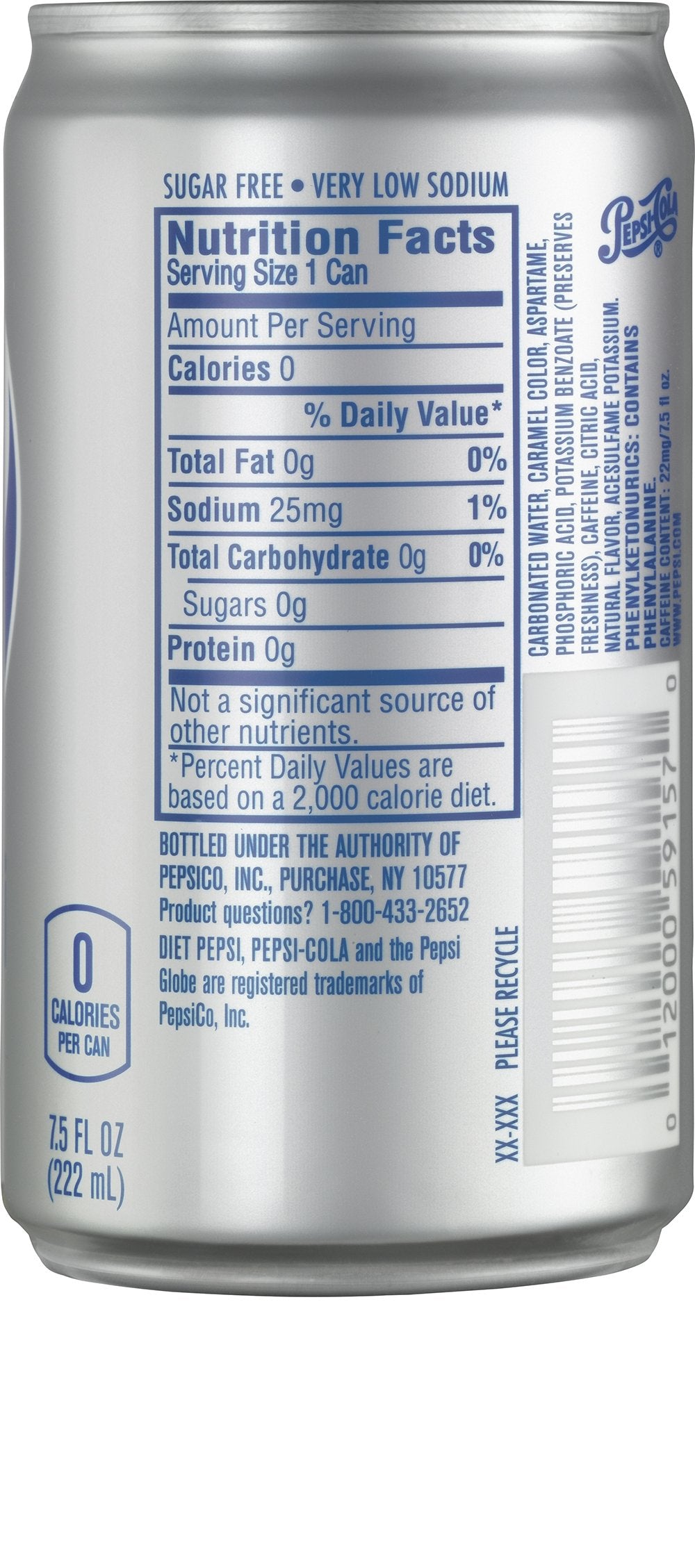 Diet Pepsi 7.5 Fl Oz Mini Cans 24 Pack D7641