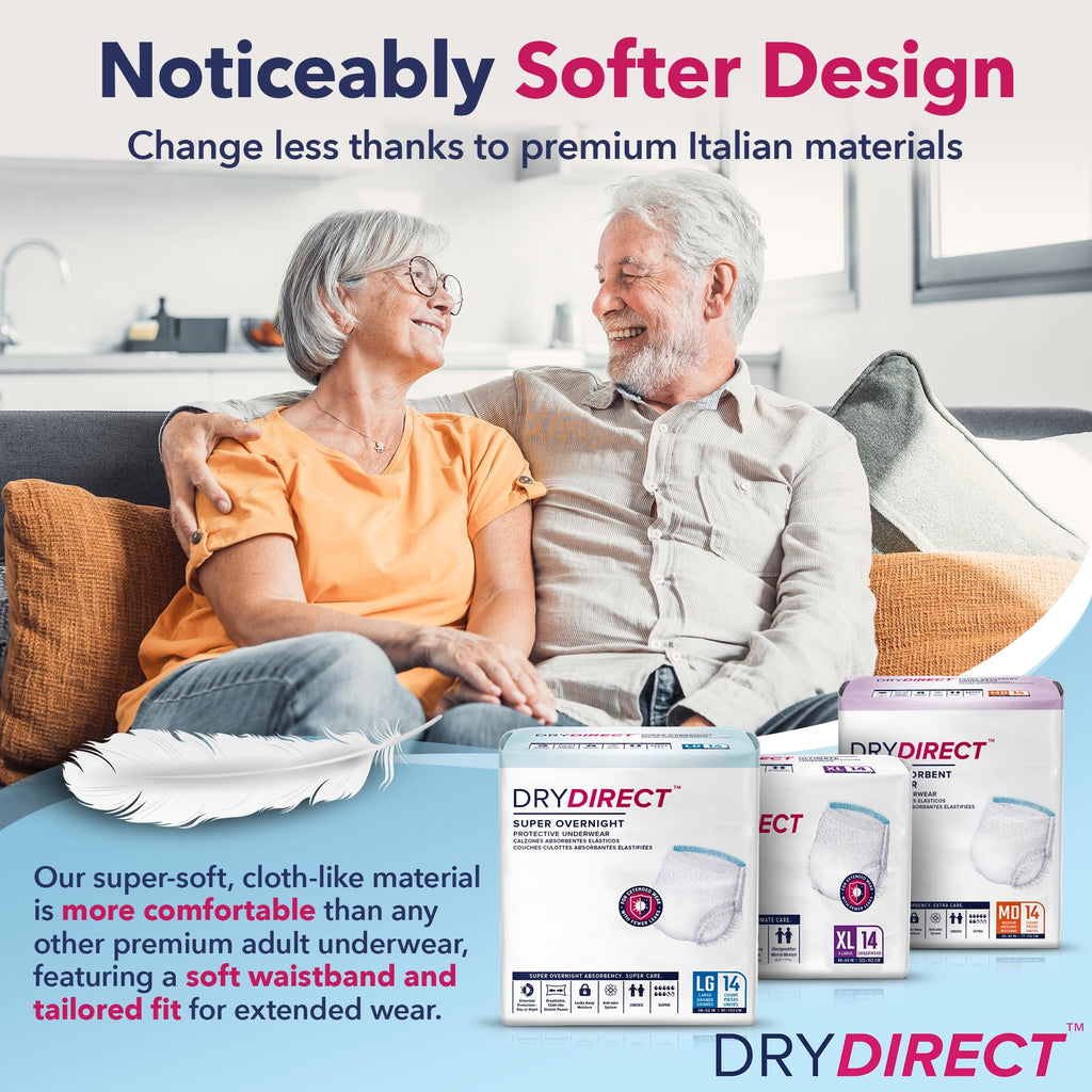 Soft Cloth-Like Overnight Disposable Incontinence Underwear XX-Large Pack of 12 D705417
