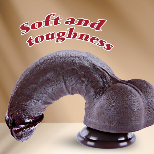 10 Inch Realistic Black Silicone Dildo with Suction Cup O361947