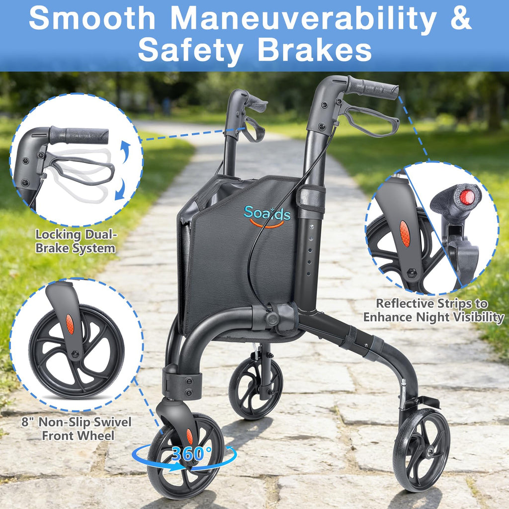 Lightweight Foldable 3 Wheel Walker R535