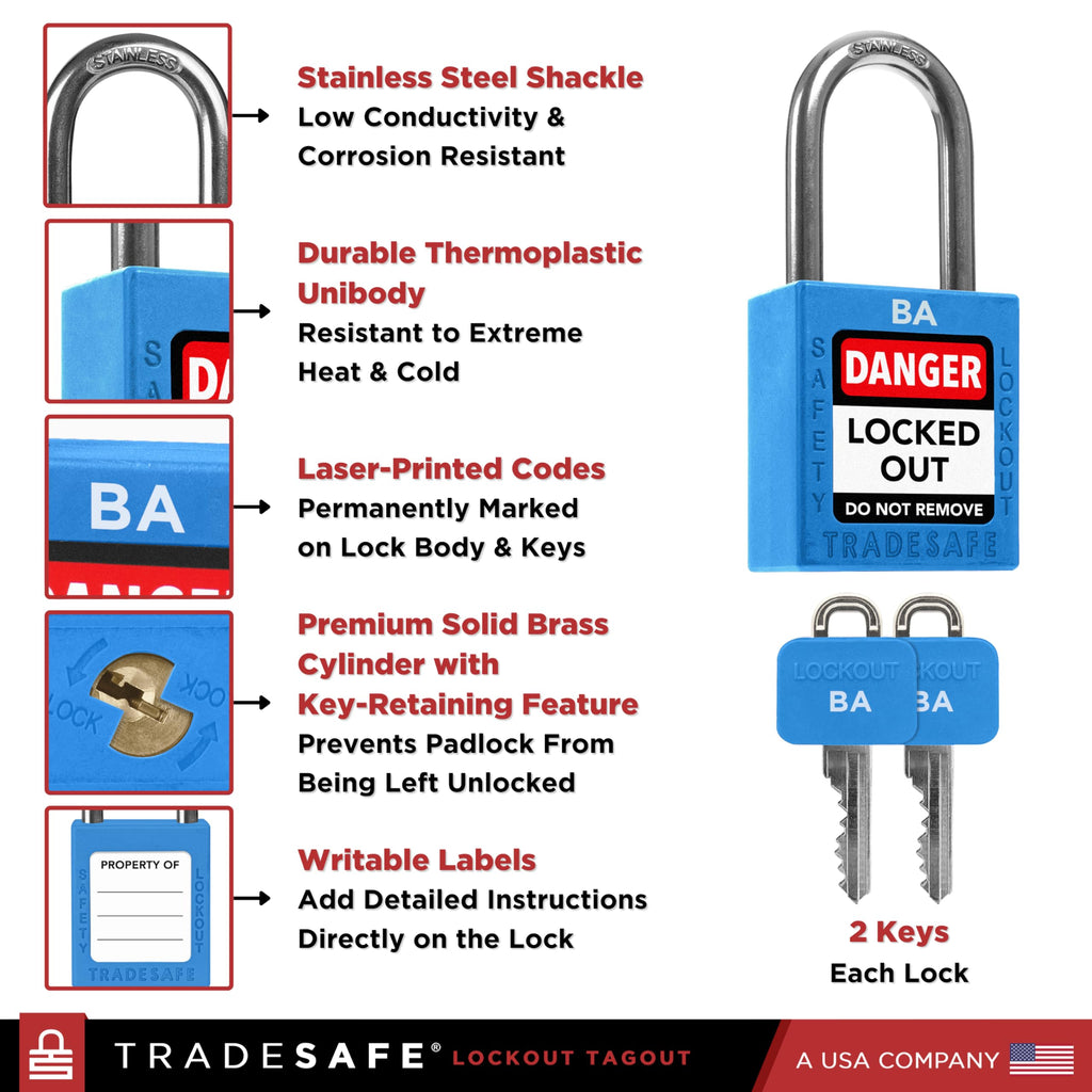 10 Blue Keyed Alike Locks G750