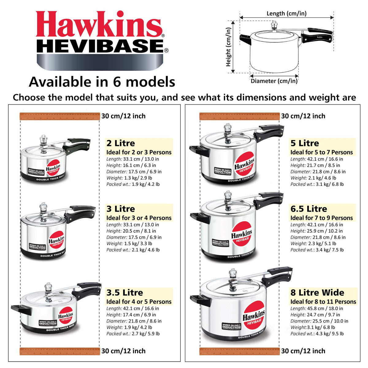 2 Litre Aluminium Pressure Cooker O24626