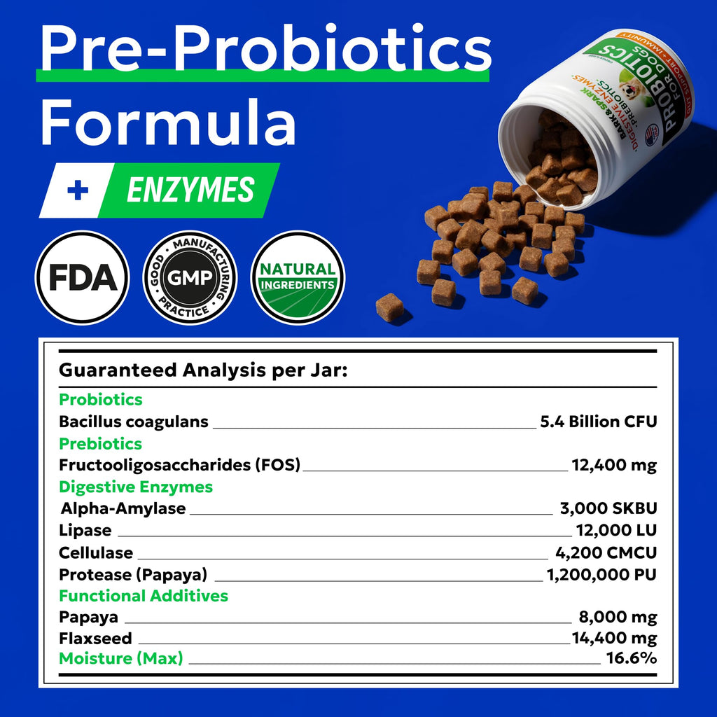 Dog Probiotics 120 Chews with Enzymes & Fiber S3626