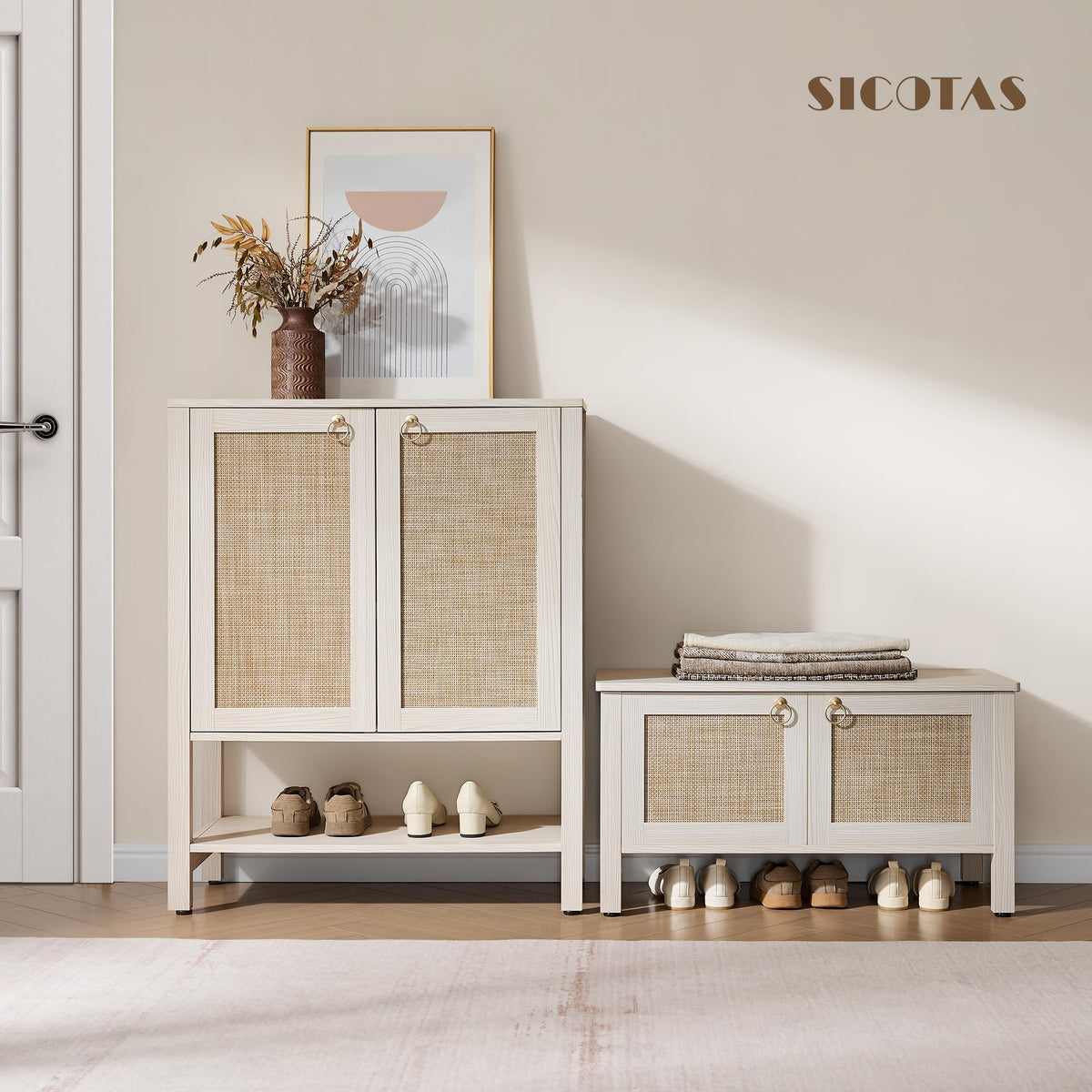 Rattan Storage Bench with 2 Safety Hinges T3071