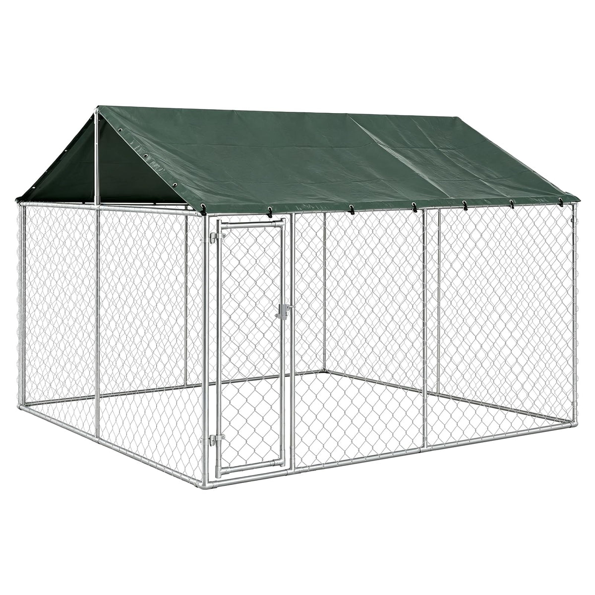 10x10FT Heavy Duty Galvanized Steel Outdoor Dog Kennel F77753