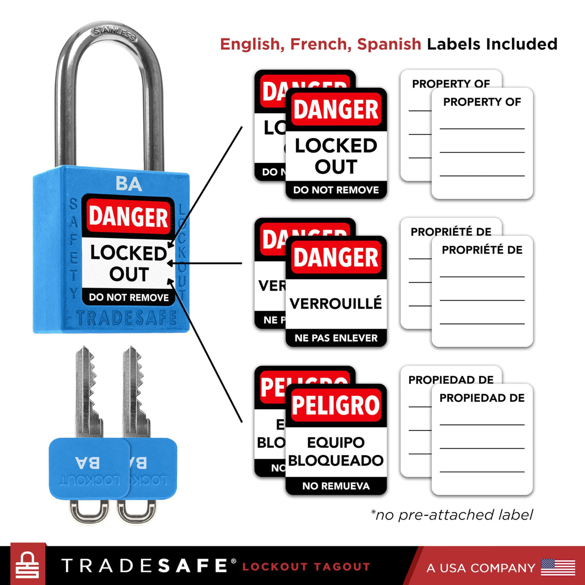 10 Blue Keyed Alike Locks G750
