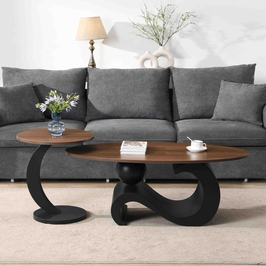 Black Walnut Coffee Table Set of 2 E3453
