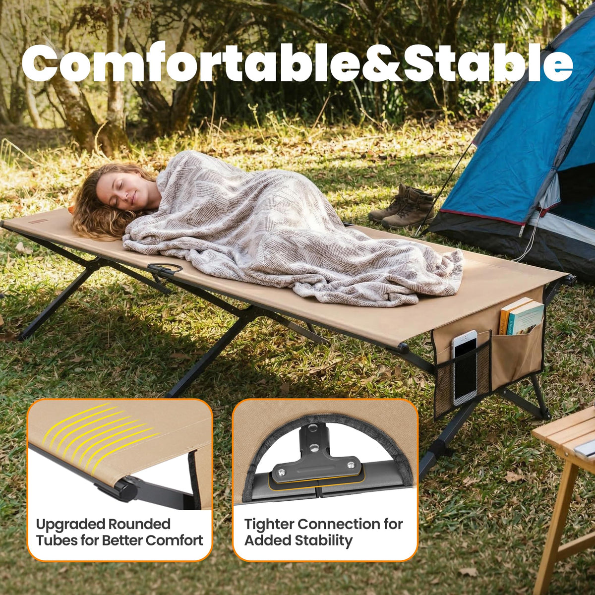 Heavy Duty 31.5'' Wide Folding Camping Cot T9400