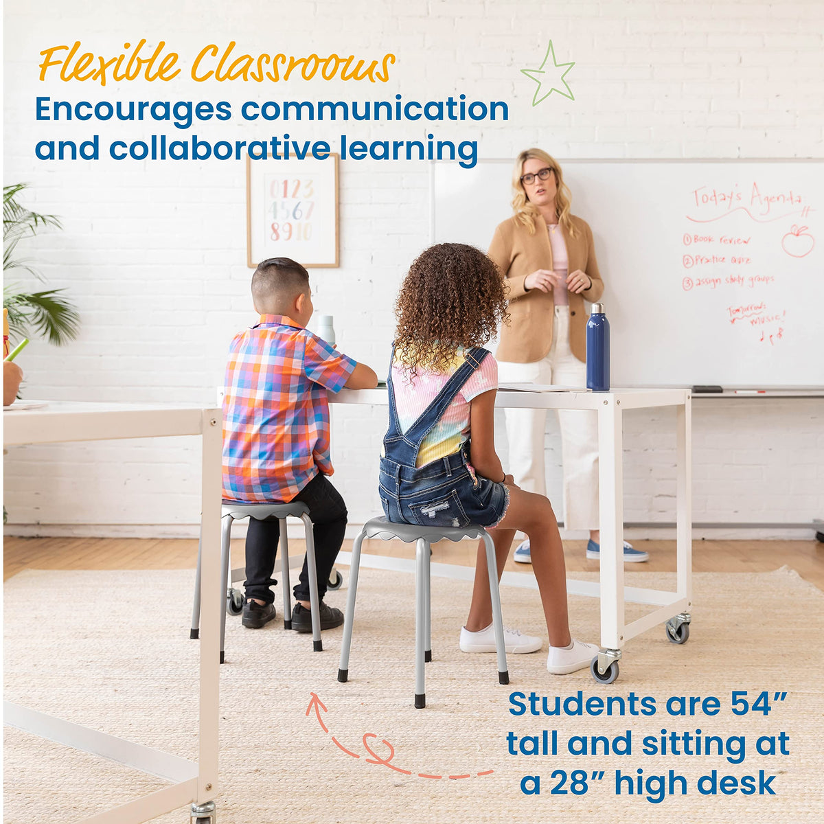 Grey 8-Piece Stackable Stool Seating Set R725