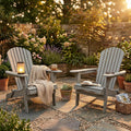 Wood Lounge Patio Chair Set of 2, Folding Adirondack Chairs, Solid Cedar Wood B8469