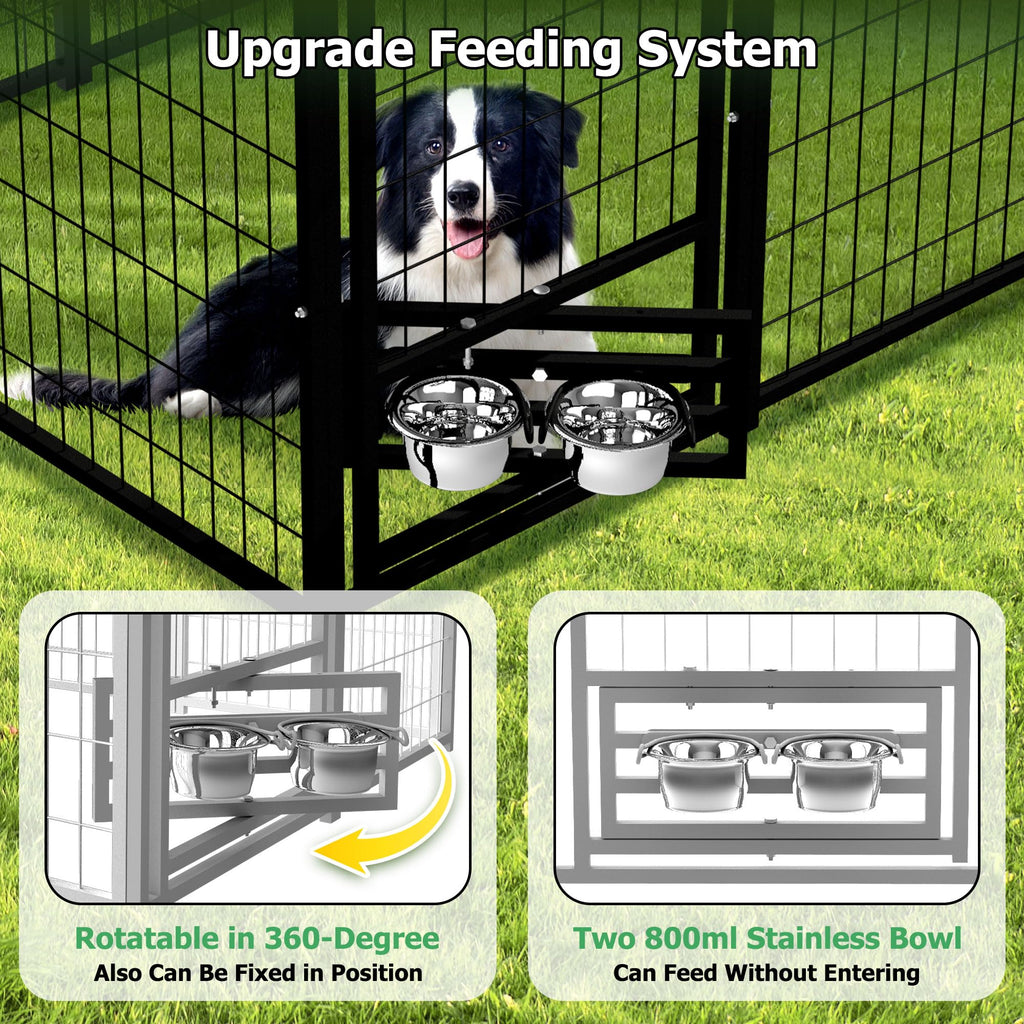 8x4x6 FT Outdoor Dog Kennel with Roof Cover L6797
