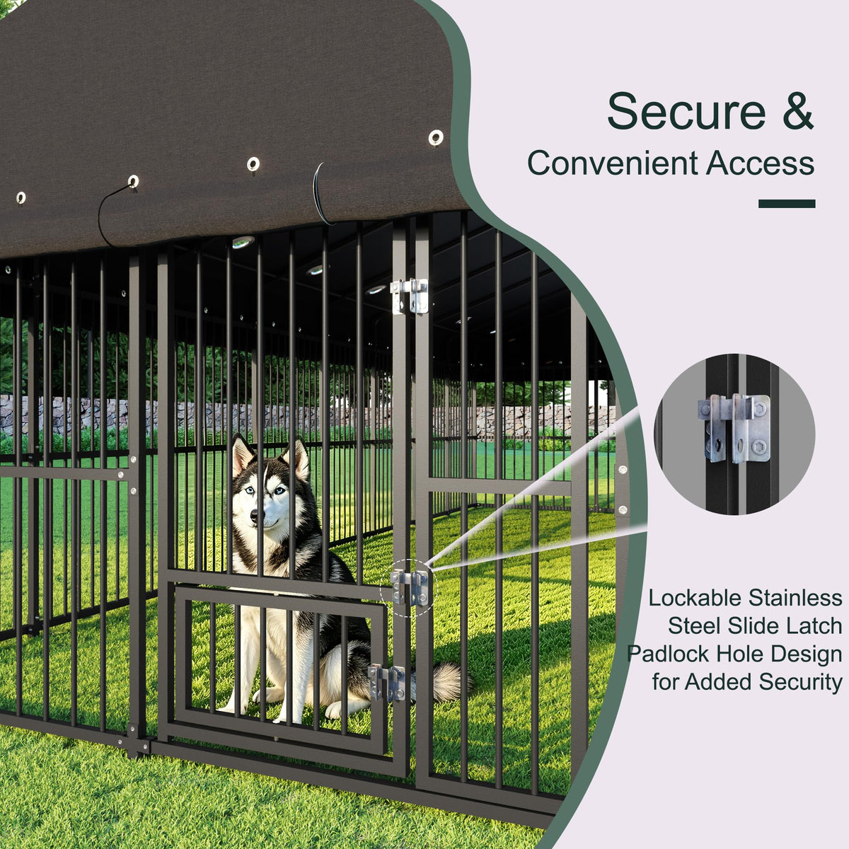 20x10 FT Heavy Duty Outdoor Dog Kennel with Cover X450