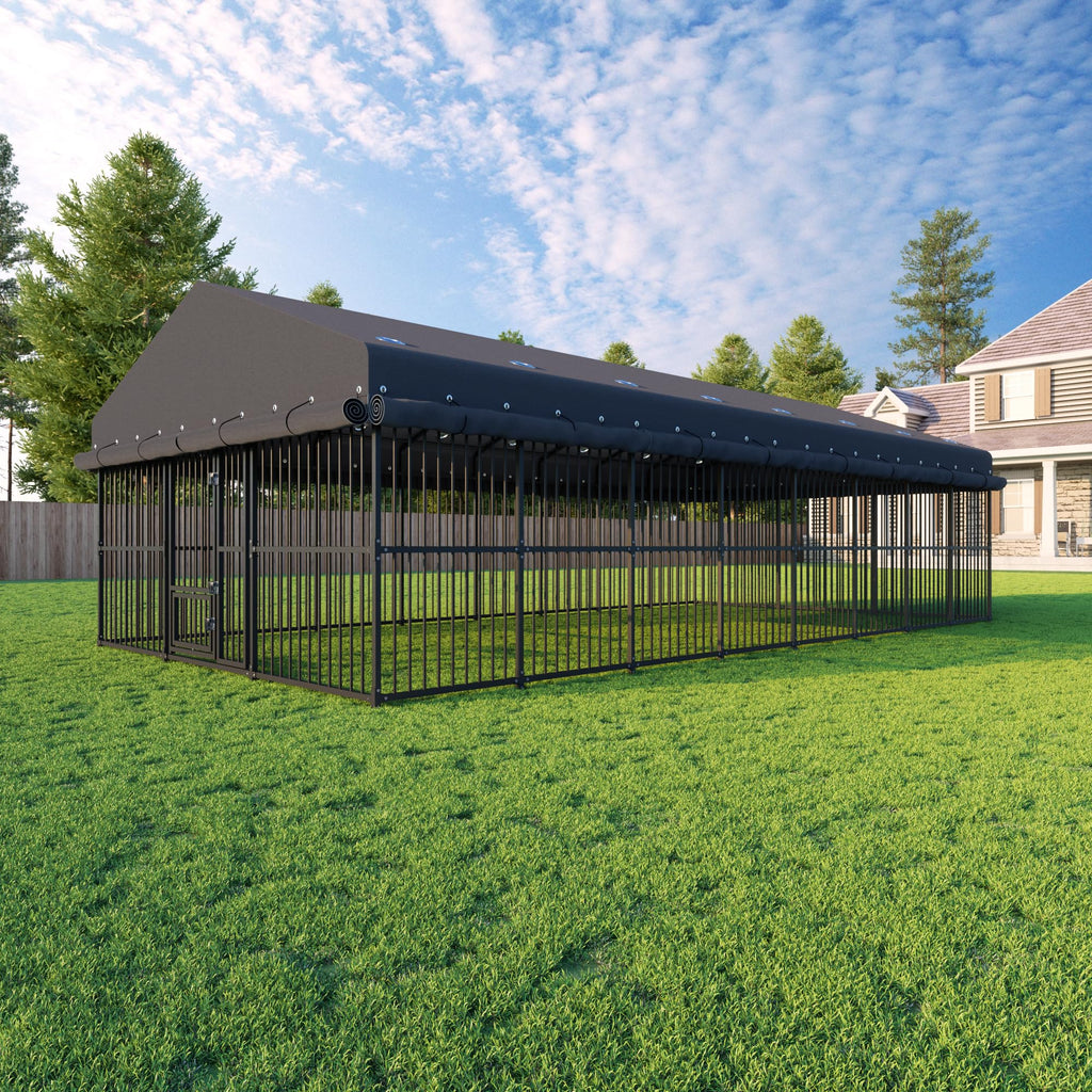 20x10 FT Heavy Duty Outdoor Dog Kennel with Cover X450