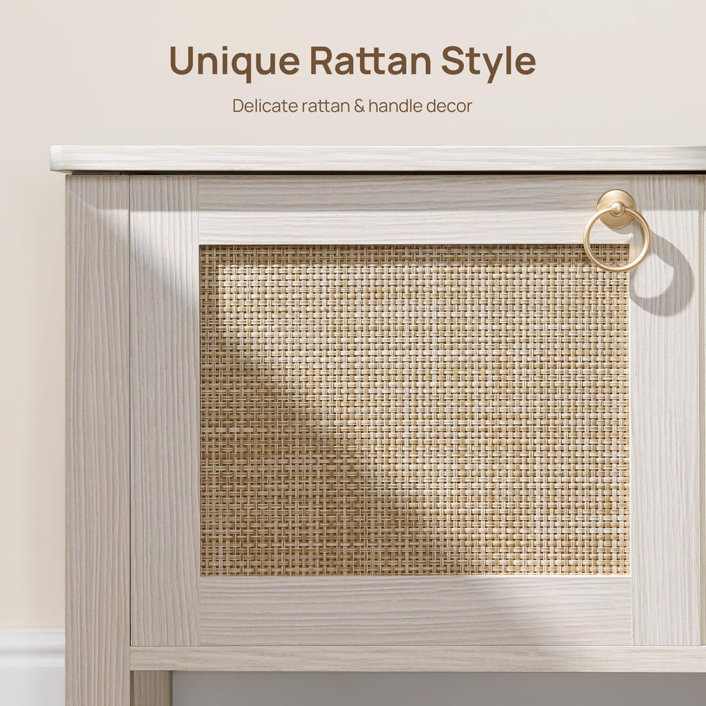 Rattan Storage Bench with 2 Safety Hinges T3071